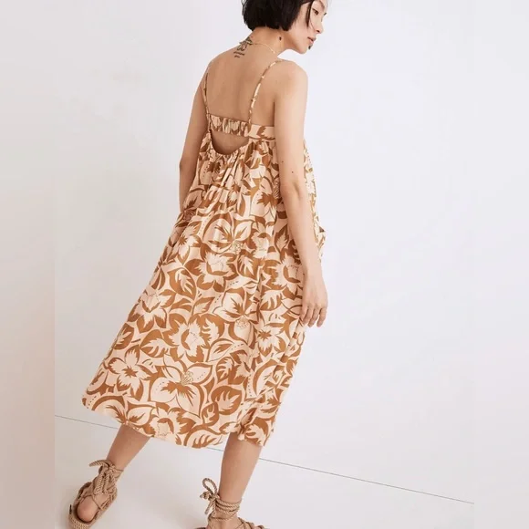 Madewell Linen-Blend Cami Midi Dress in Tropicale Floral - Picture 2 of 13